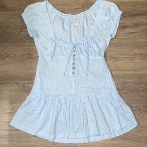 FREE PEOPLE Boho Light Blue Women's Dress